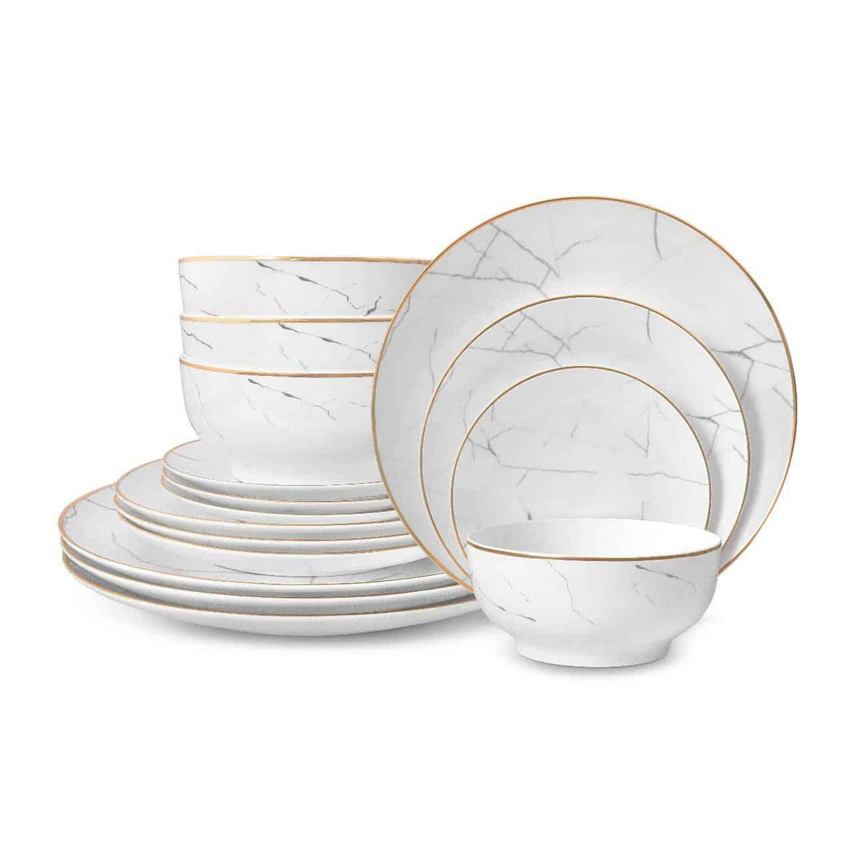 Carrara Marble 16 Piece Dinnerware Set