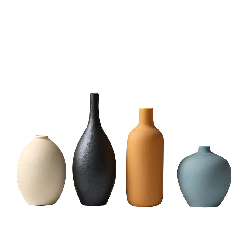 Modern Minimalist Ceramic Vase Set (4-Piece)
