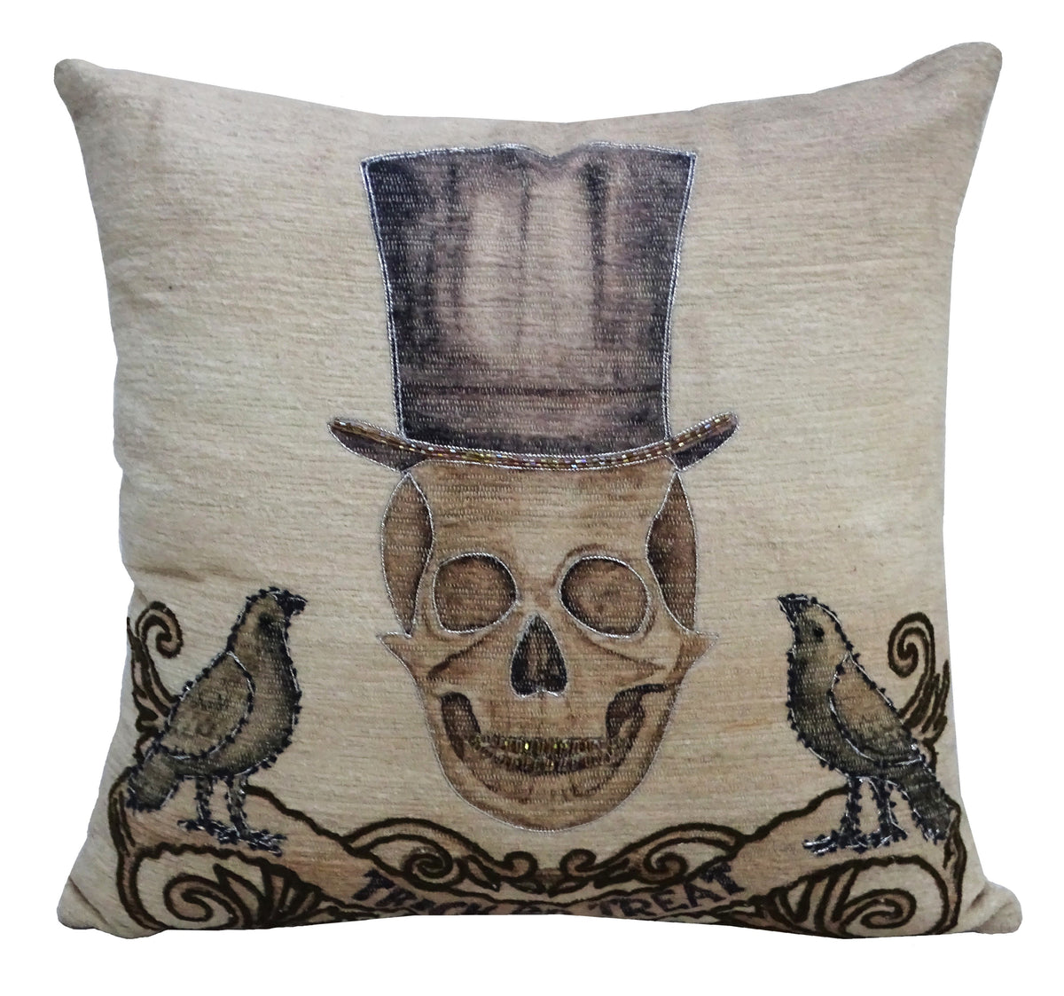 Halloween Embroidered Throw Pillow 20" x 20"