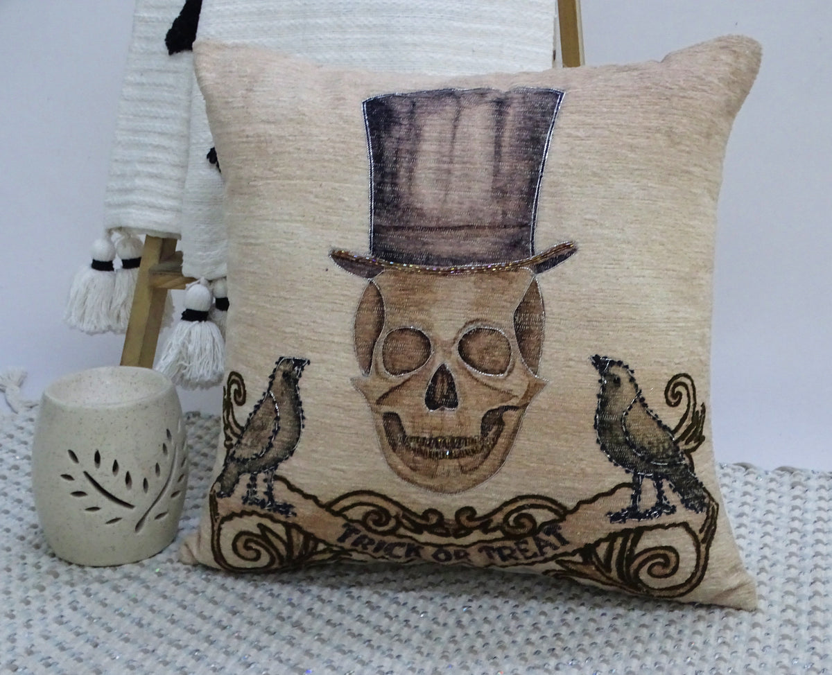 Halloween Embroidered Throw Pillow 20" x 20"