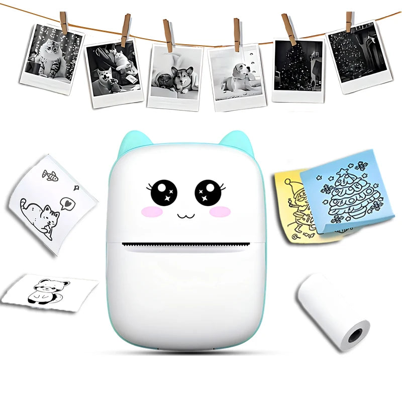Mini Portable Thermal Printer — Instant Print for Photos, Labels & Notes, Wireless, USB Charging