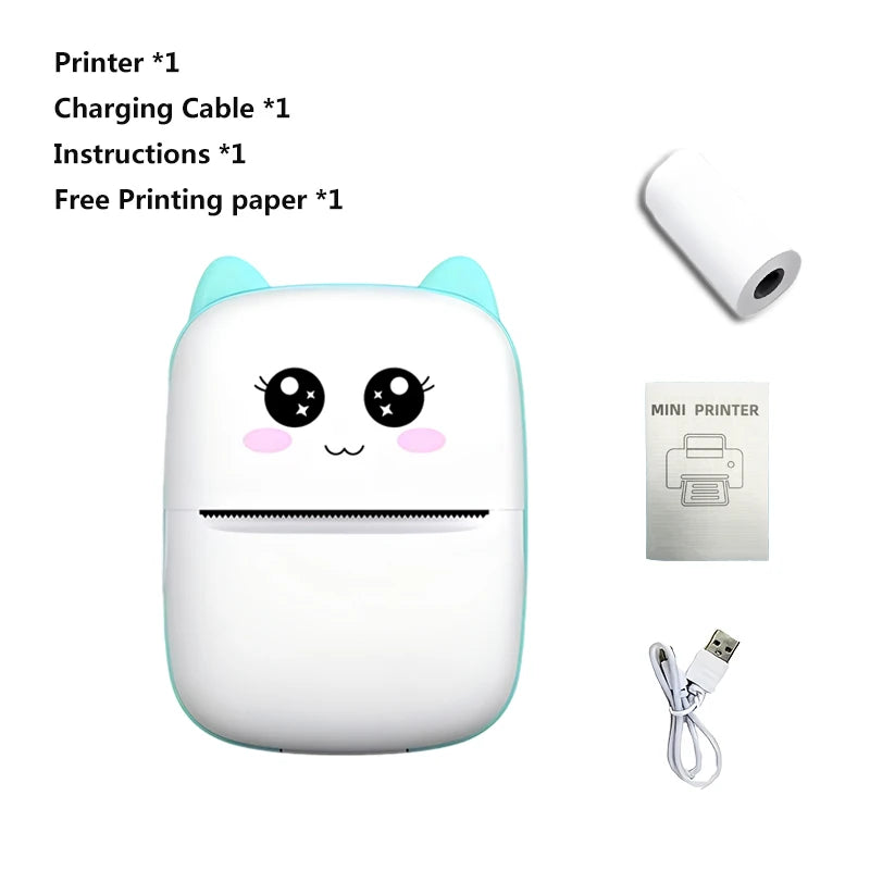 Mini Portable Thermal Printer — Instant Print for Photos, Labels & Notes, Wireless, USB Charging