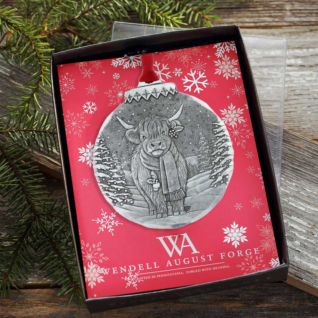 Holiday Highland Cow Christmas Ornament