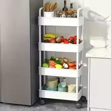 Multifunctional Open Shelf Storage Cart — Kitchen, Living Room & Bedroom Organizer