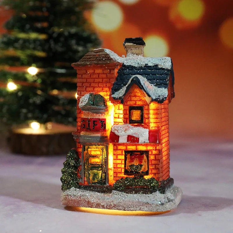 Christmas LED Village House – Glowing Resin Cottage