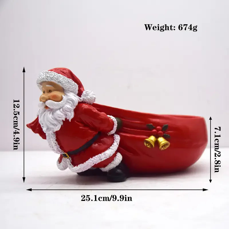 Christmas Santa Claus Storage Figurine — Decorative Holiday Resin Ornament