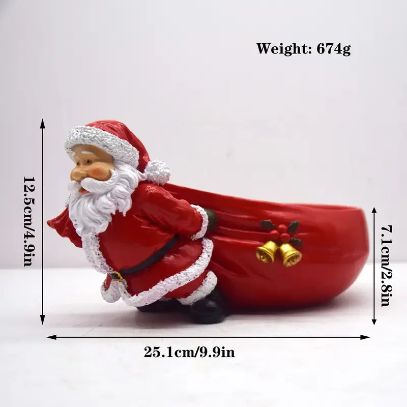 Christmas Santa Claus Storage Figurine — Decorative Holiday Resin Ornament