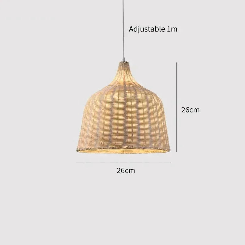Southeast Asia Hand-Woven Rattan Pendant Chandelier — Boho Bamboo Lantern