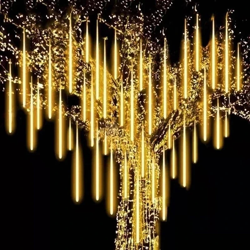 Christmas Meteor Shower LED String Lights — Indoor & Outdoor Rain Drop Lights
