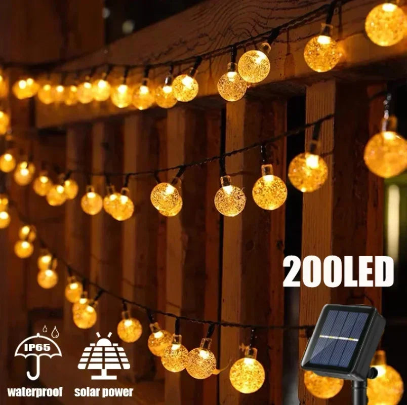 Solar LED String Fairy Lights — IP65 Waterproof Outdoor Garden Lights