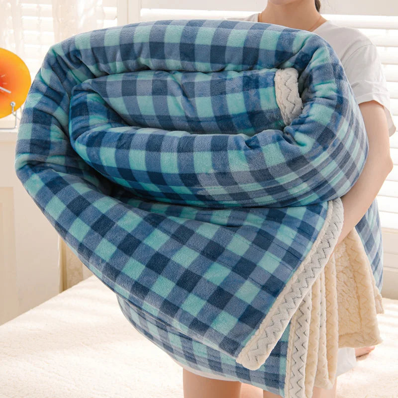 Floral Sherpa Fleece Blanket Thick Warm Double Layer Plush Autumn Winter Blankets for Bed Tulip Printed Soft Sofa Throw Blanket