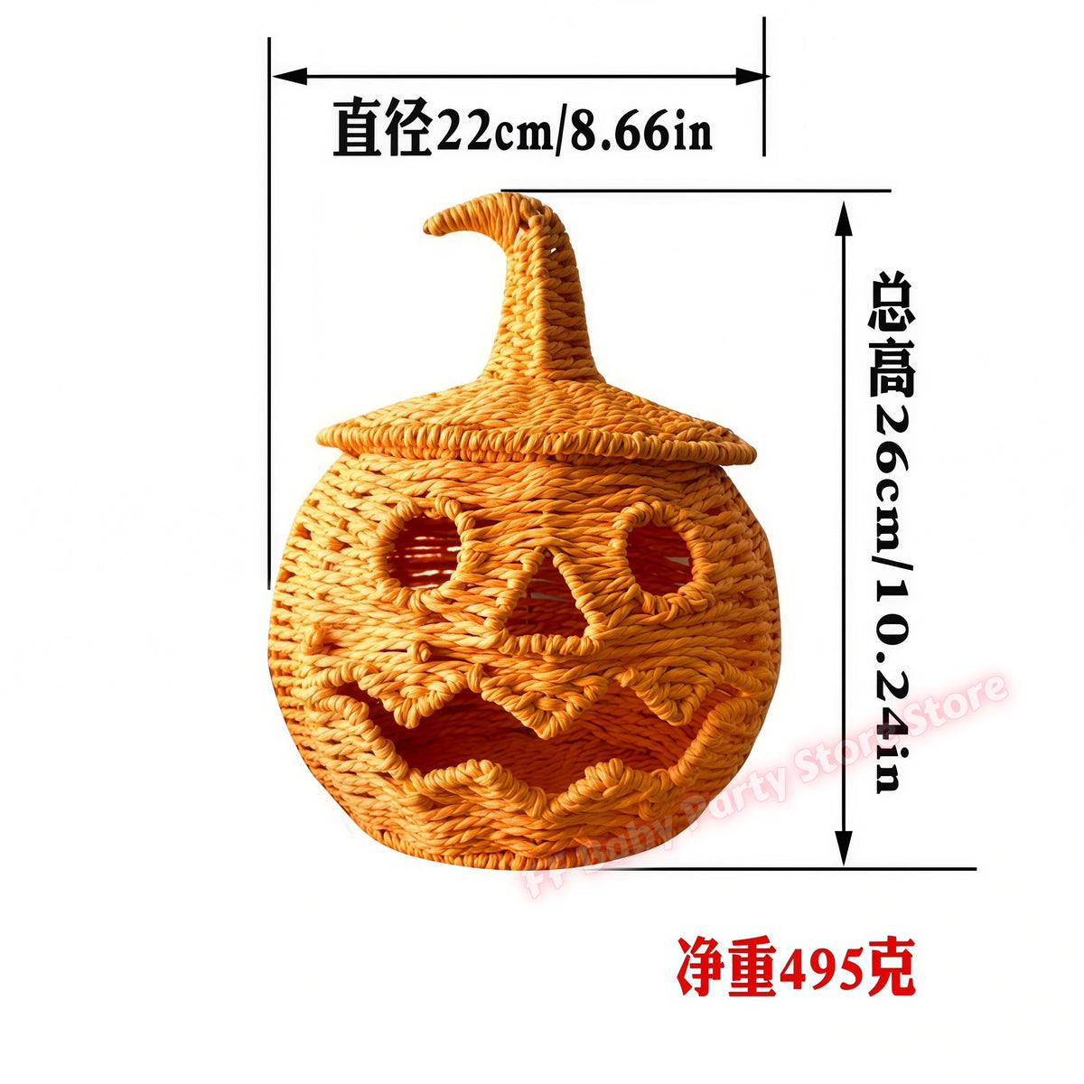Hand-Woven Wicker Pumpkin Lantern with Witch Hat — Halloween Candle Holder & Fall Decor
