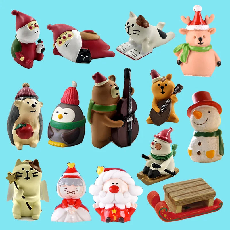 Christmas Miniature Figurines – Whimsical Resin Holiday Characters