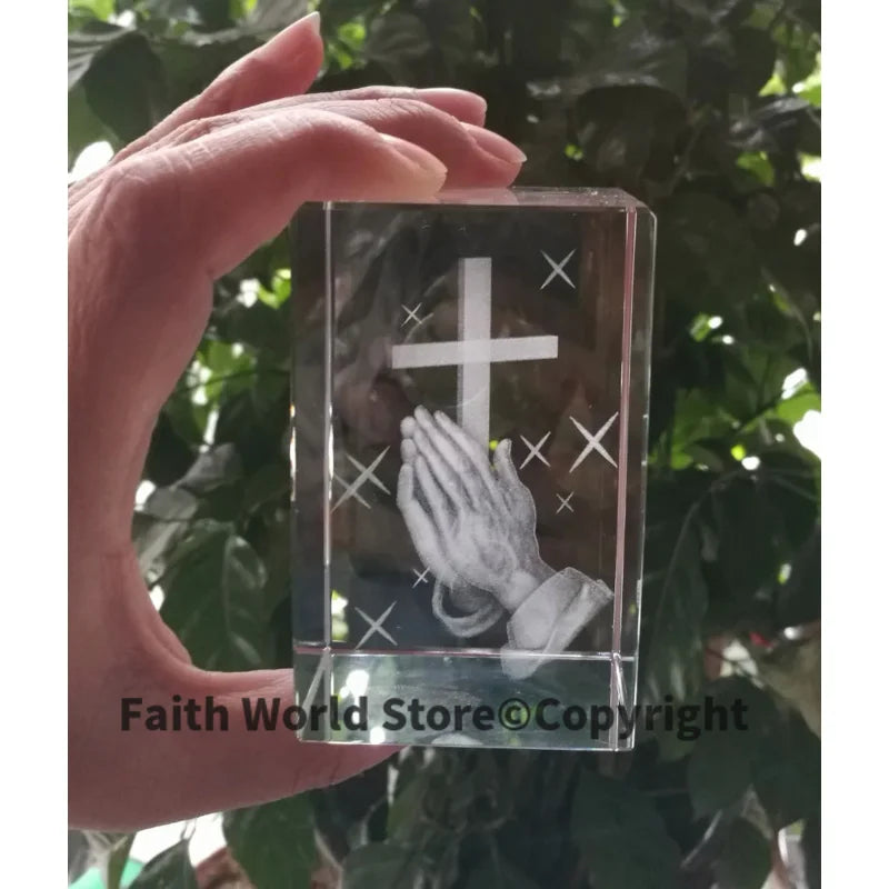 3D Crystal Cross Statue — Meaningful Religious Christmas & Home Gift