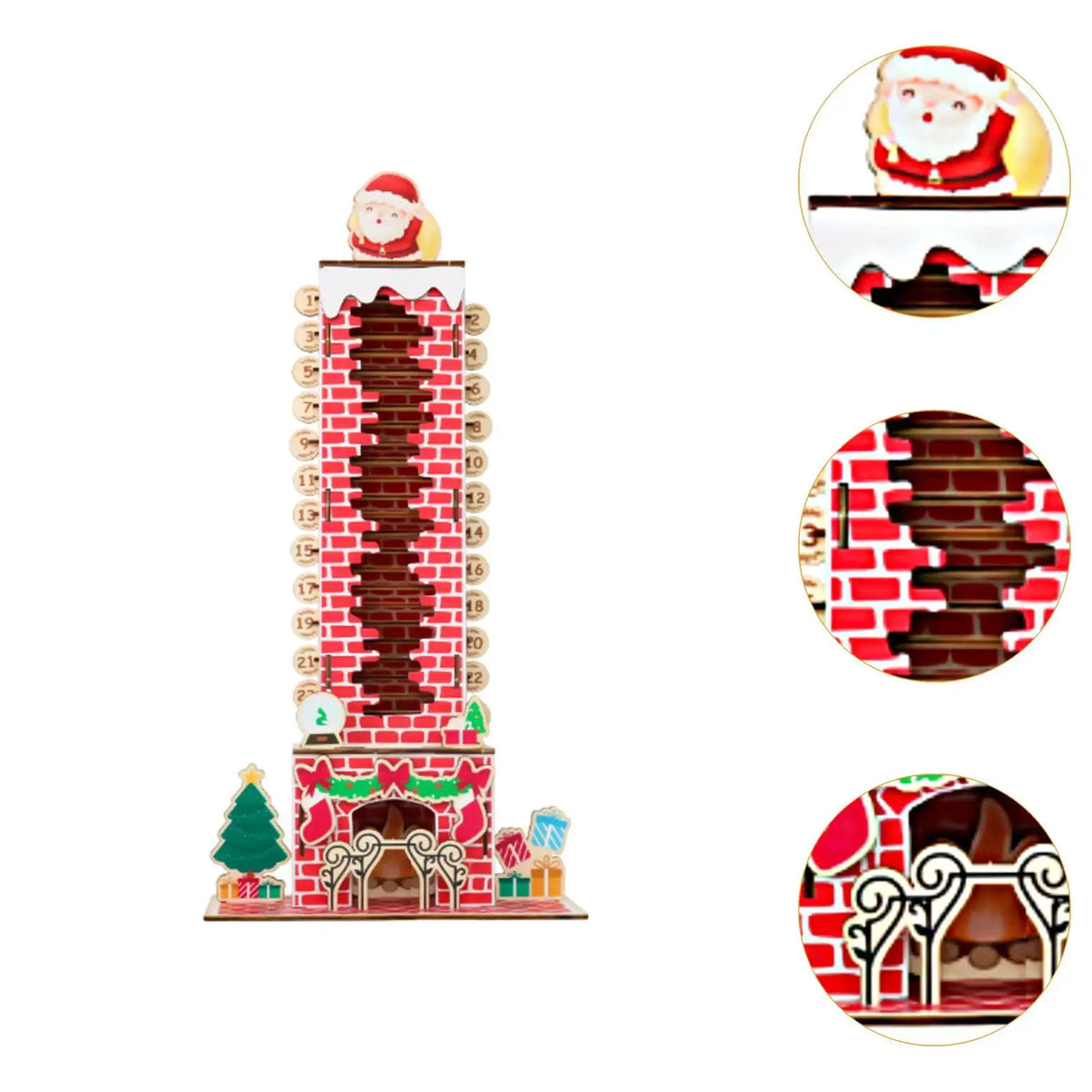 Wooden Christmas Advent Calendar — Reusable Desktop Holiday Countdown