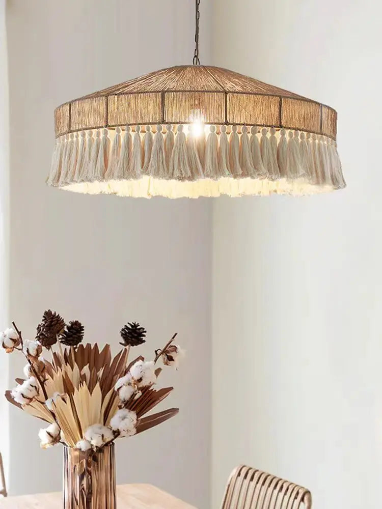 Retro Wabi-Sabi Rattan Handmade Pendant Light — Nordic Boho Chandelier