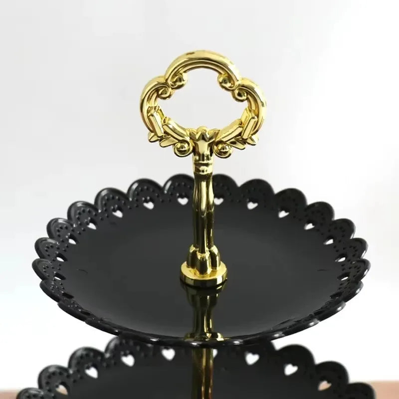 3 Tier Cake Tray Afternoon Tea Wedding Plates Party Tableware European Simply Style Creative Petal Fruit Tray Display Shelf
