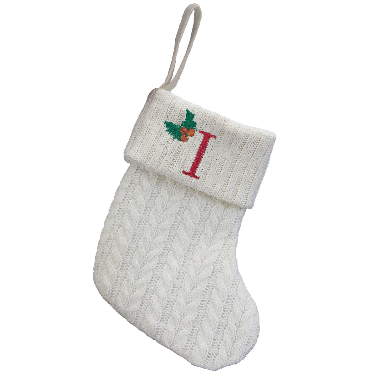 Personalized Letter Christmas Stocking — Alphabet Initial Holiday Gift Bag & Tree Decor