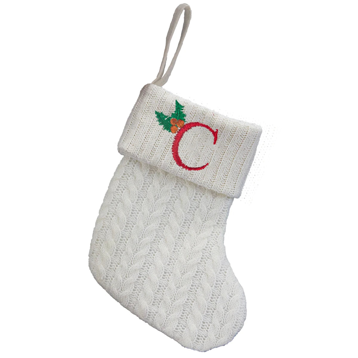 Personalized Letter Christmas Stocking — Alphabet Initial Holiday Gift Bag & Tree Decor