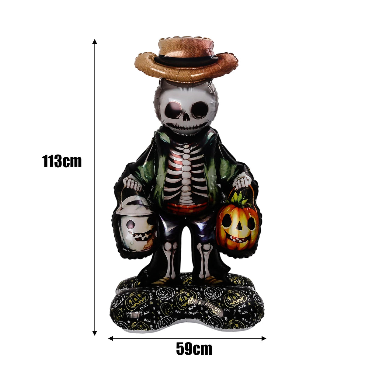 Giant Halloween Foil Standing Balloon — Ghost, Pumpkin, Skull & Haunted Castle Party Decor