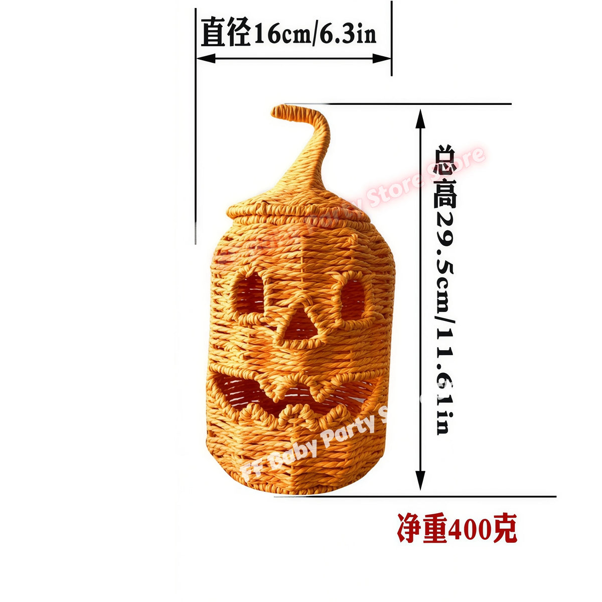 Hand-Woven Wicker Pumpkin Lantern with Witch Hat — Halloween Candle Holder & Fall Decor