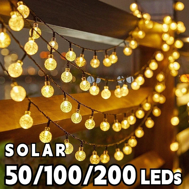 Solar LED String Fairy Lights — IP65 Waterproof Outdoor Garden Lights