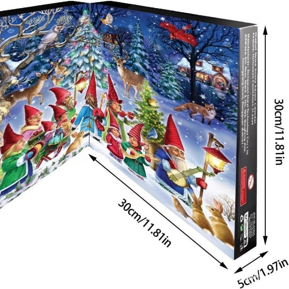 24-Day Christmas Advent Calendar — 24-Piece Resin Figurine Ornament Set
