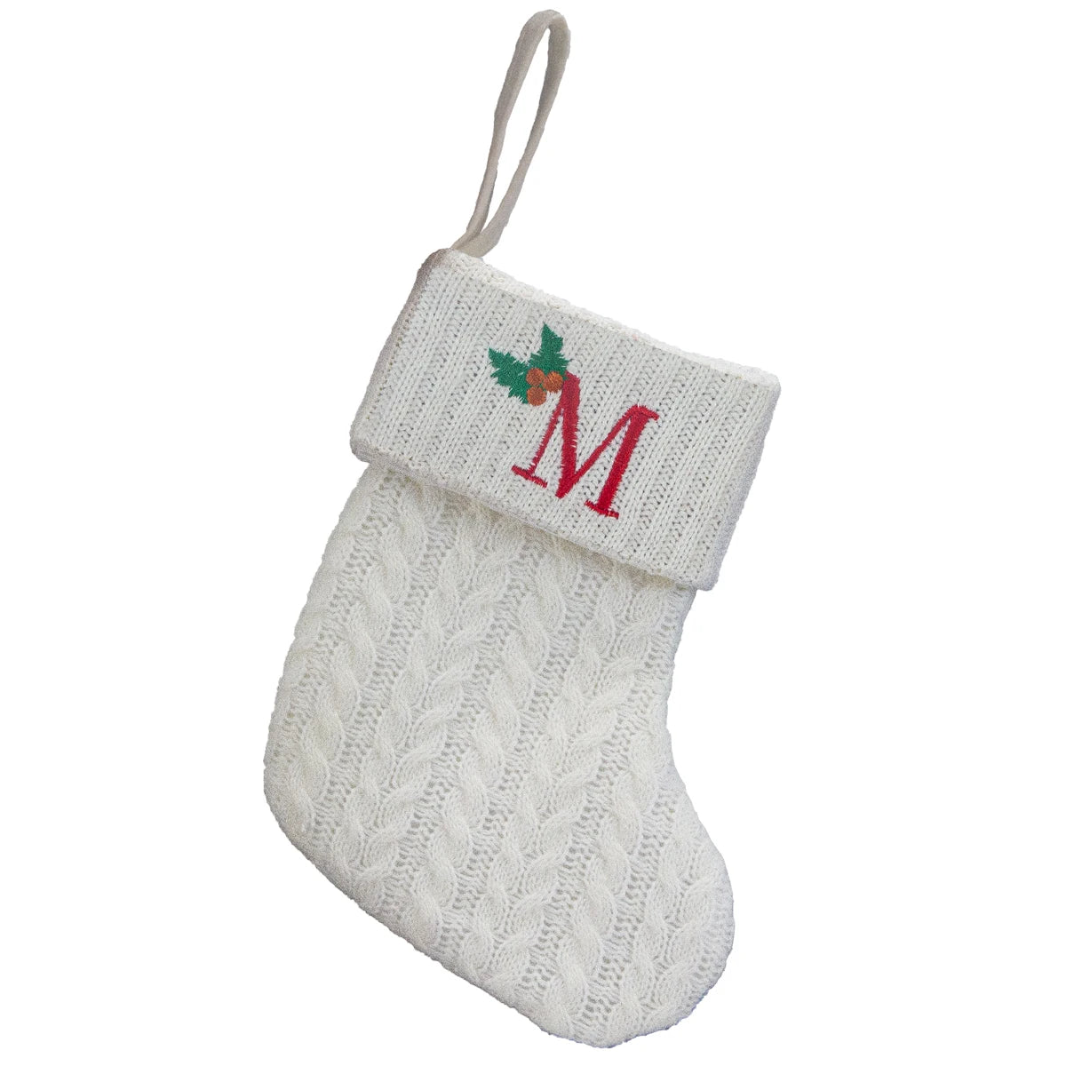Personalized Letter Christmas Stocking — Alphabet Initial Holiday Gift Bag & Tree Decor