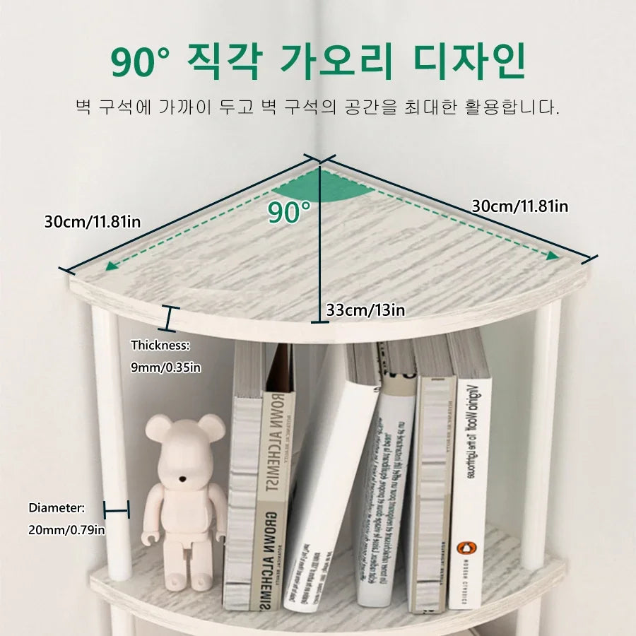 Corner Wall Storage Rack — Shelves for Living Room, Kitchen & Bedroom