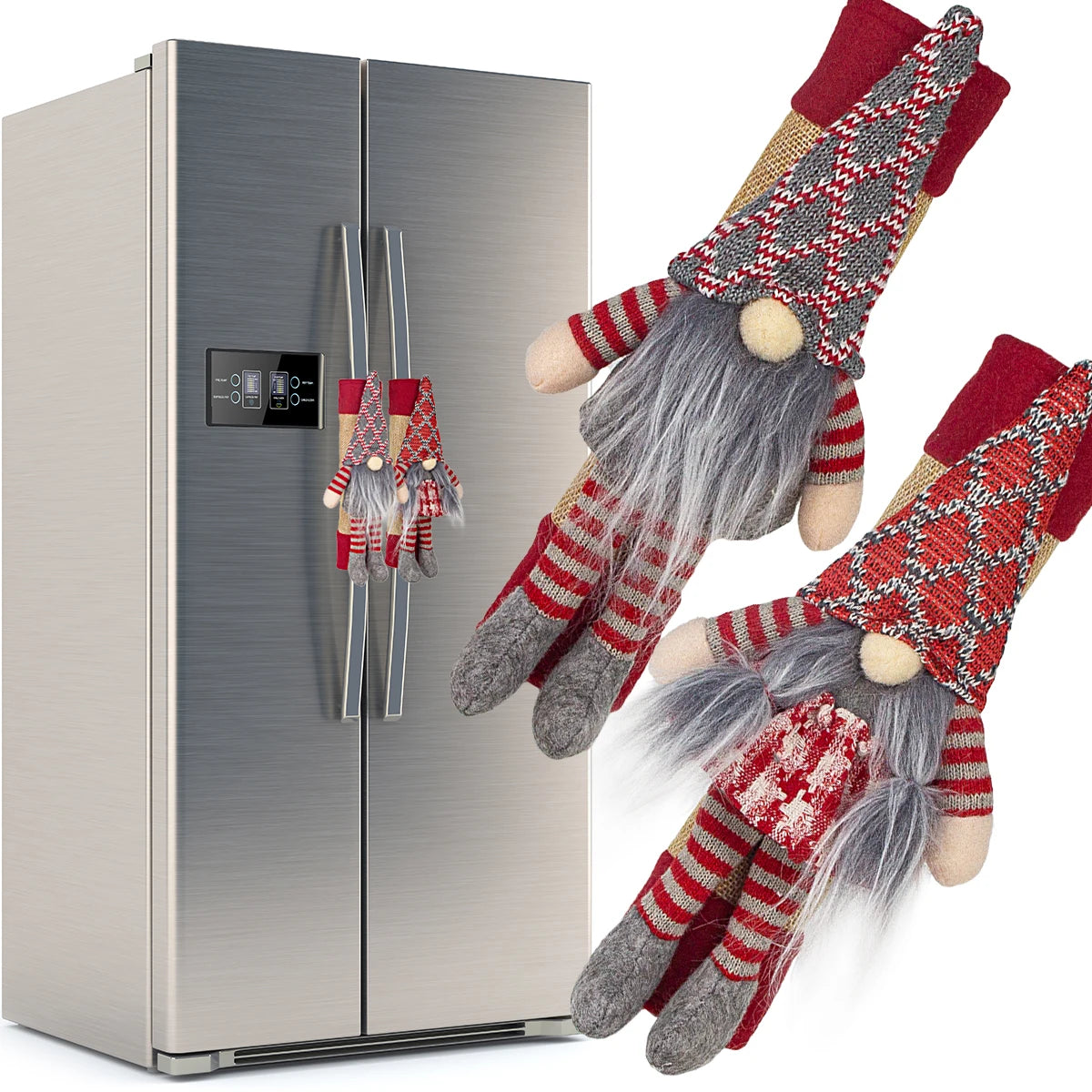 Christmas Faceless Santa Claus Appliance Handle Cover – Festive Décor for Fridge, Microwave & Dishwasher
