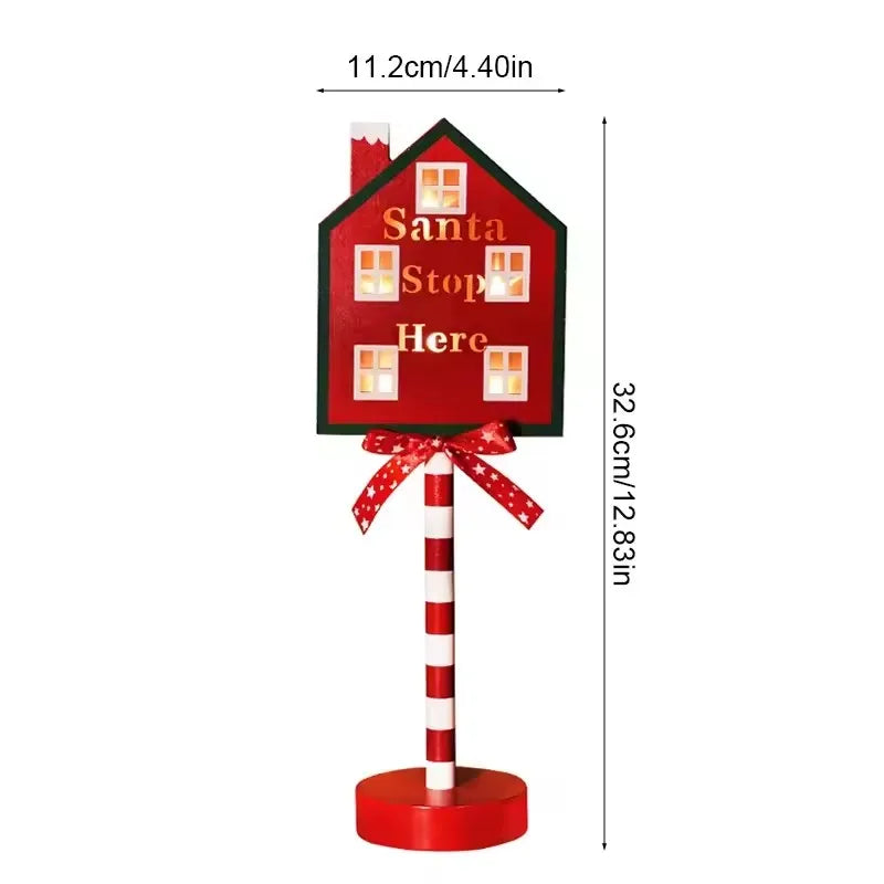 Santa Stop Here LED Tree Topper & Window Desk Lamp – Festive Holiday Light