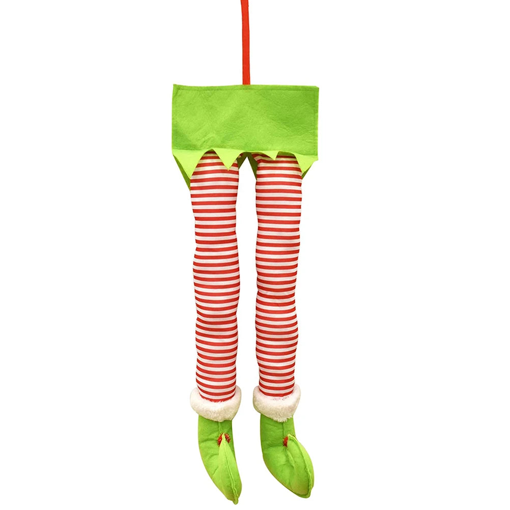 Christmas Elf & Santa Legs Plush Ornament – Stuffed Felt Feet for Tree, Wreath & Holiday Décor