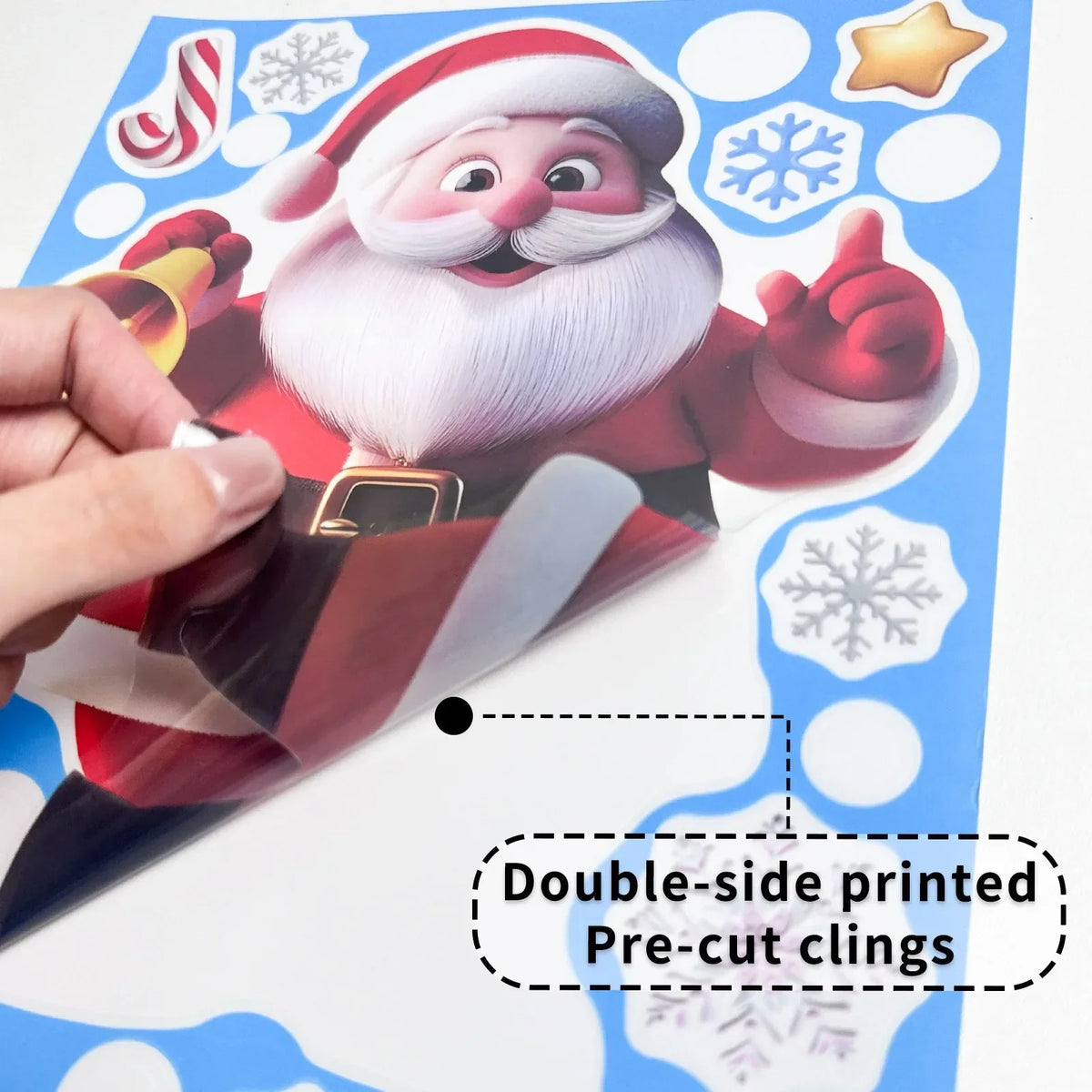 Christmas Window Stickers – Gingerbread Man, Santa, Snowman & Snowflake Decals