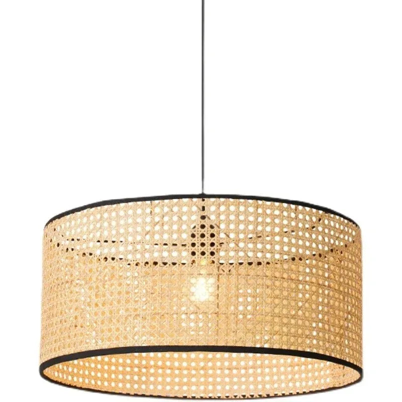 Modern Handwoven Bamboo Rattan Pendant Lamp Shade — 40cm Natural Weave