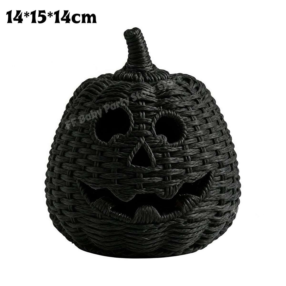 Hand-Woven Wicker Pumpkin Lantern with Witch Hat — Halloween Candle Holder & Fall Decor