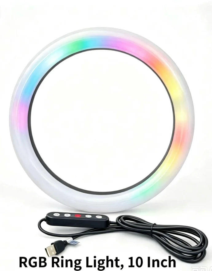 RGB Ring Light Lamp with Remote — LED Video & Live Streaming Light for Smartphones