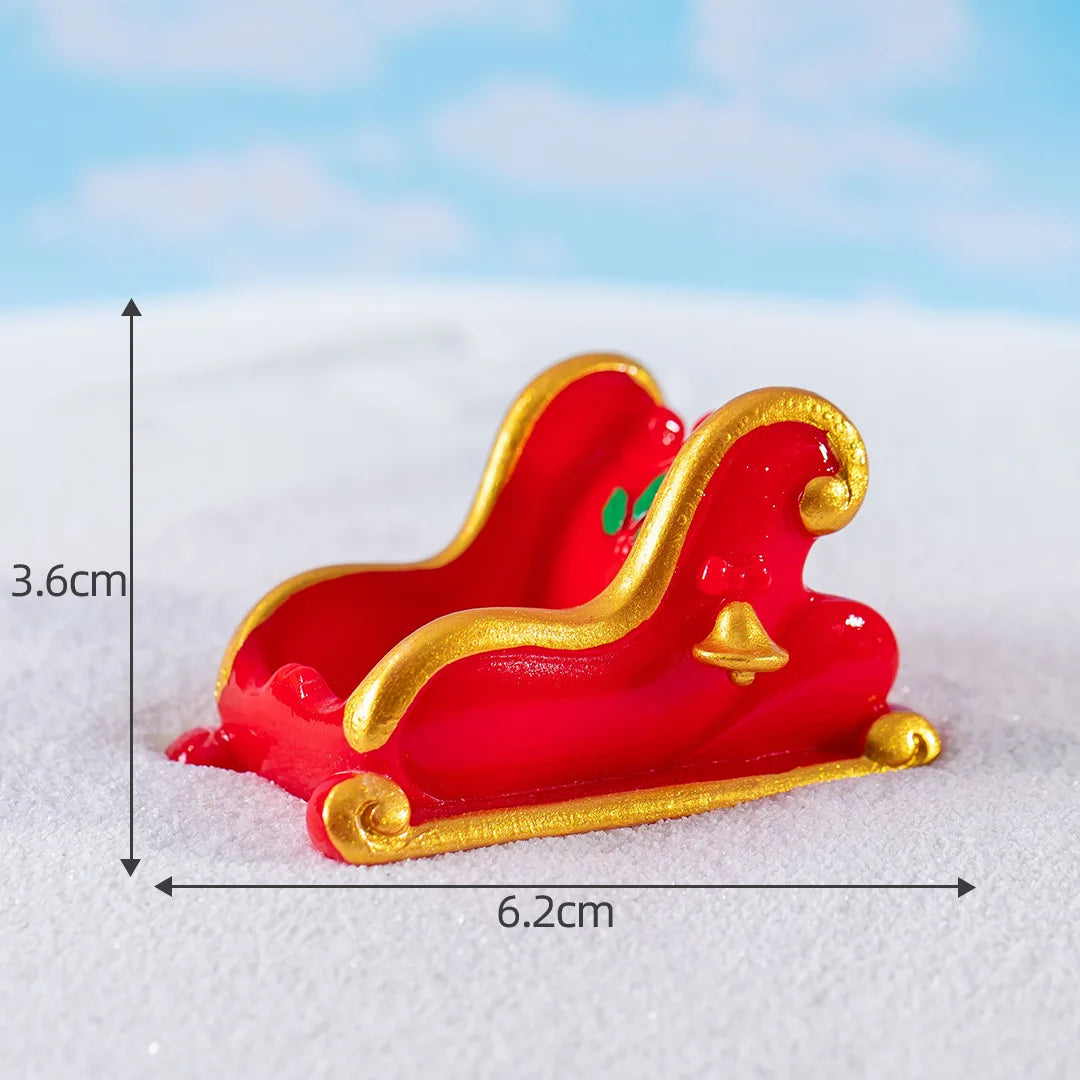 Christmas Resin Miniature Figurines – Santa, Elk & Snowman Holiday Décor Statues