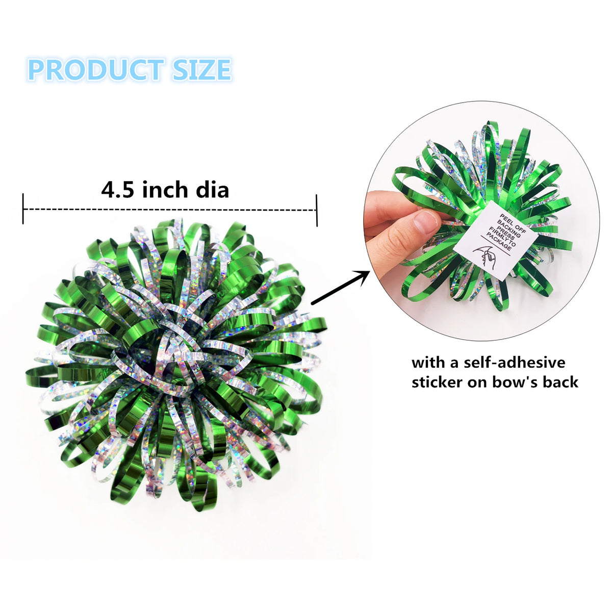 Firework Gift Bows 4-Pack – Mixed Color PET Pom Pom Bows for Christmas, Birthdays & Parties