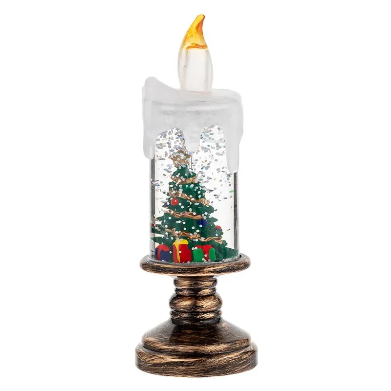 Christmas Crystal Ball Music Box Lantern — Snowflake Holiday Candlestick Decor