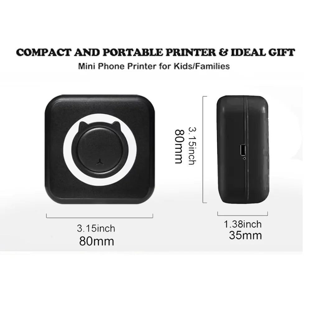 Mini Portable Thermal Photo & Label Printer — Wireless Bluetooth, 58mm, iOS & Android