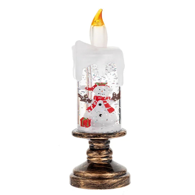 Christmas Crystal Ball Music Box Lantern — Snowflake Holiday Candlestick Decor