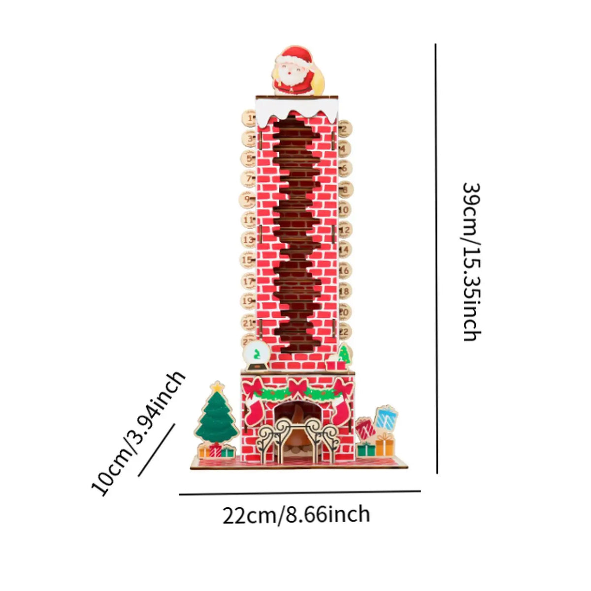 Wooden Christmas Advent Calendar — Reusable Desktop Holiday Countdown