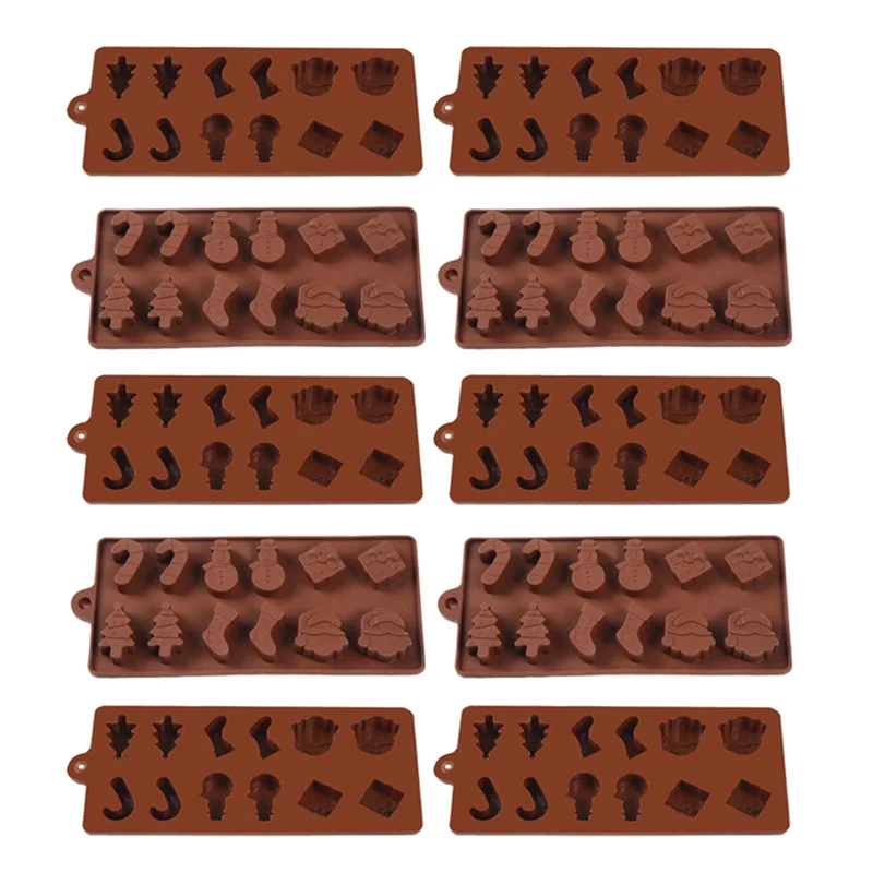 Christmas Silicone Baking Mold Set — Holiday Fondant & Chocolate Cake Decorating