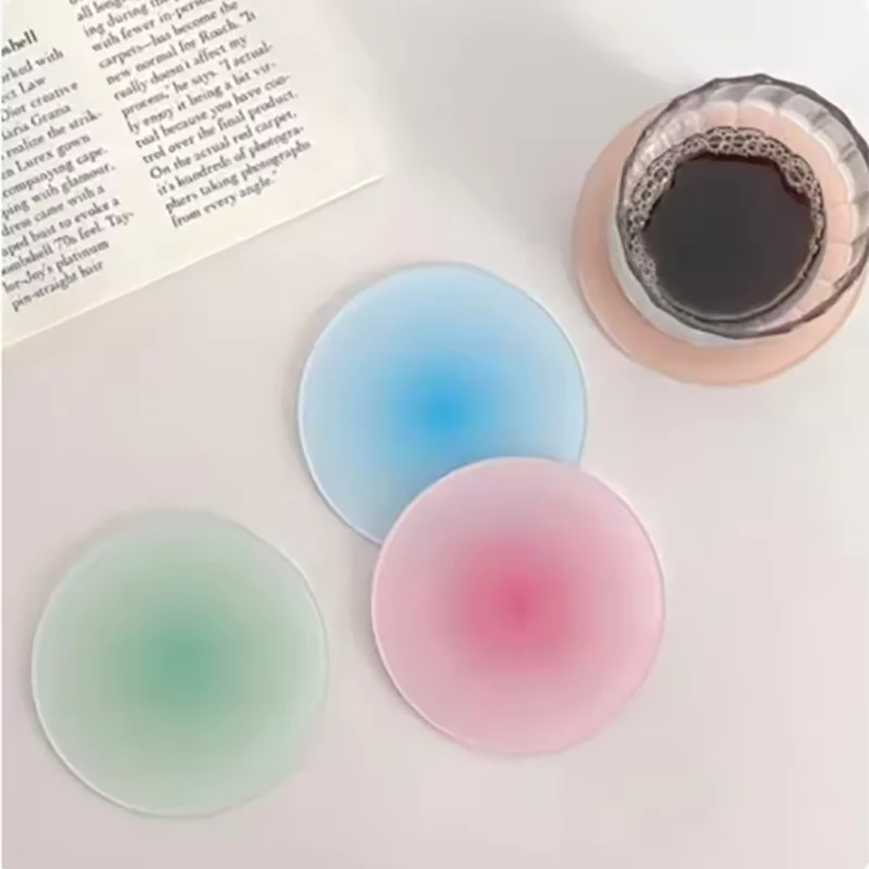 Gradient Colour Acrylic Coasters — Non-Slip Cup Mats for Bar, Café & Home Decor