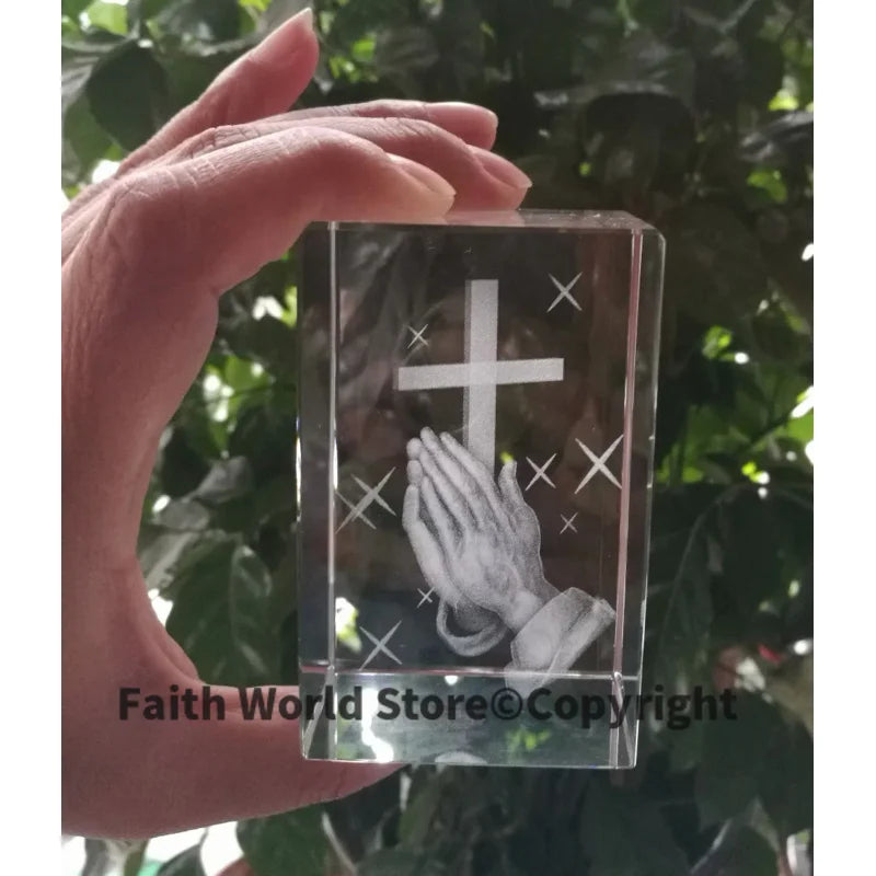 3D Crystal Cross Statue — Meaningful Religious Christmas & Home Gift