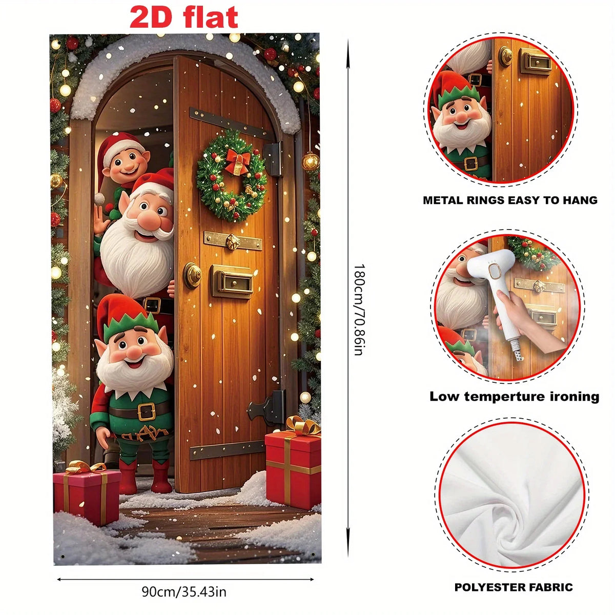 Christmas Holiday Door Flag – Festive Porch & Garden Decoration Banner