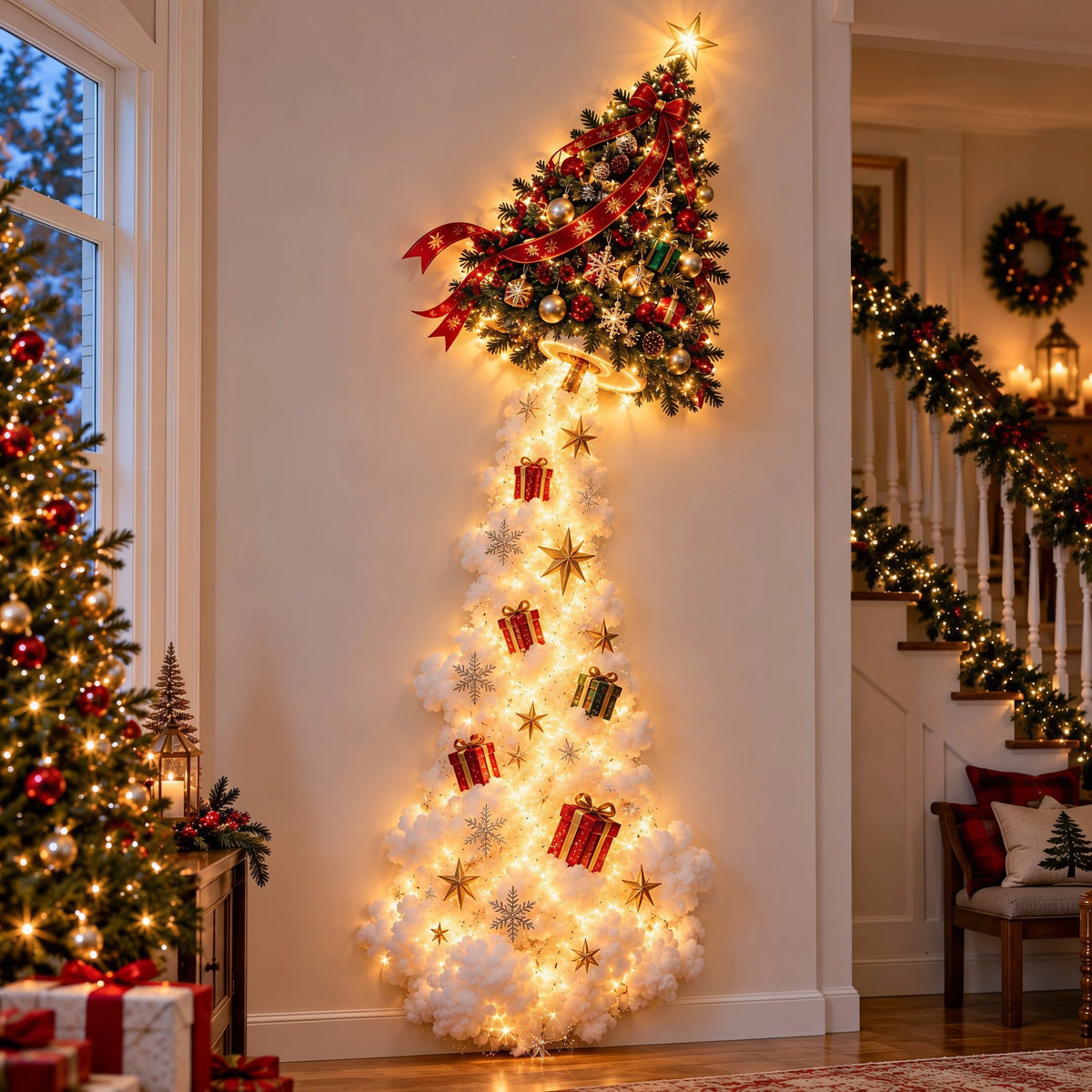 Christmas LED Glowing Wall Hanging Ornament – Lighted Holiday Scene Décor