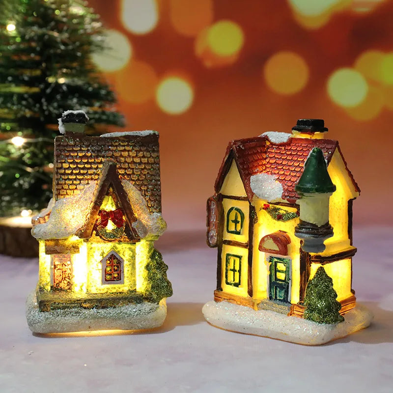 Christmas LED Village House – Glowing Resin Cottage