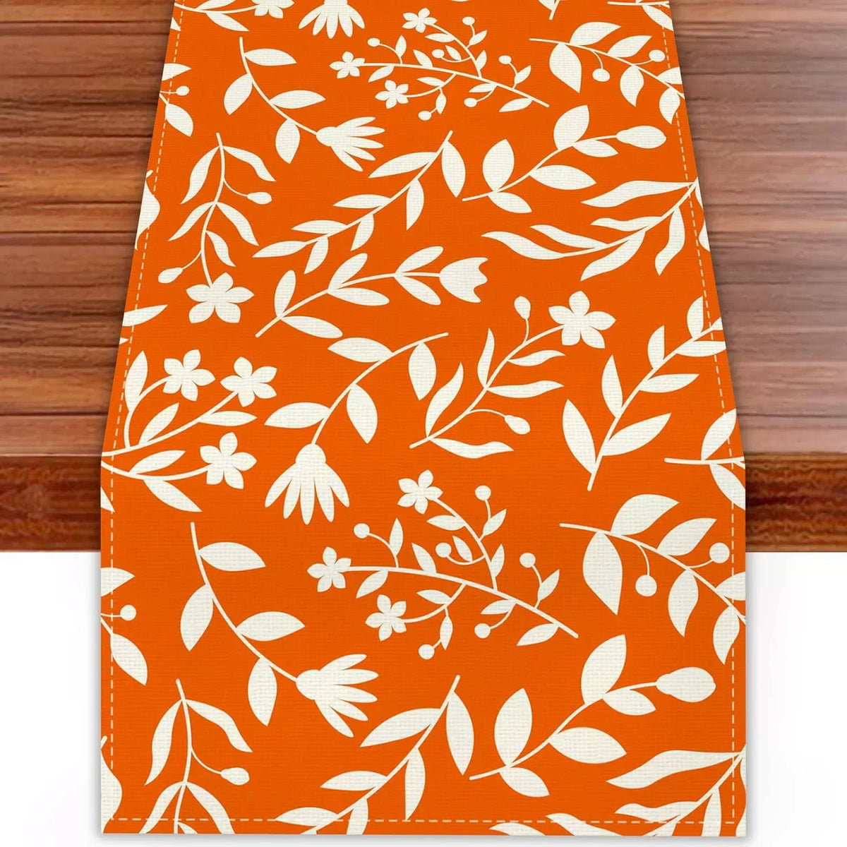 Fall Table Runner Printed Thanksgiving Maple Leaf Linen Runners, Seasonal Autumn Holiday Table Decor for Kitchen, Dining, Party