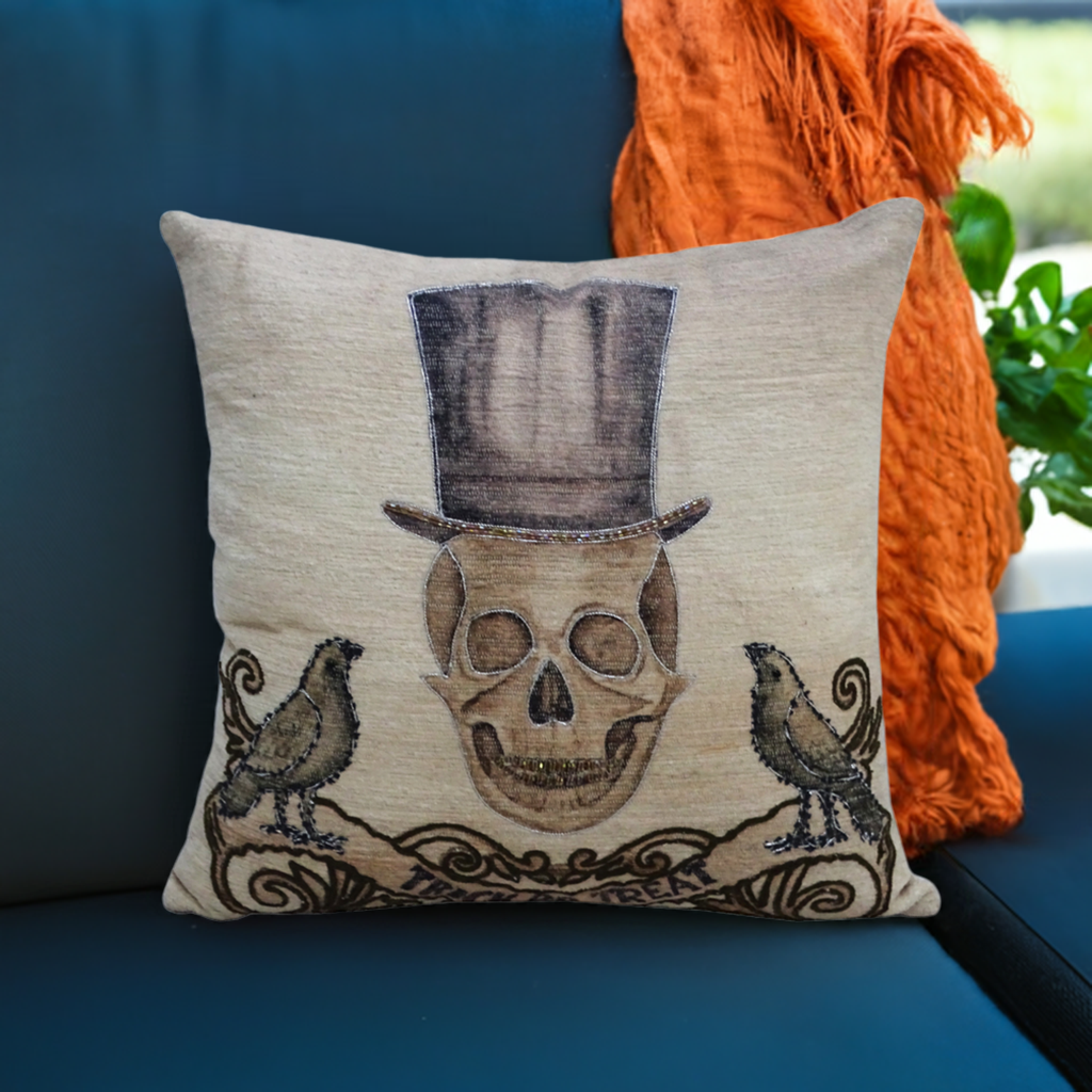 Halloween Embroidered Throw Pillow 20" x 20"